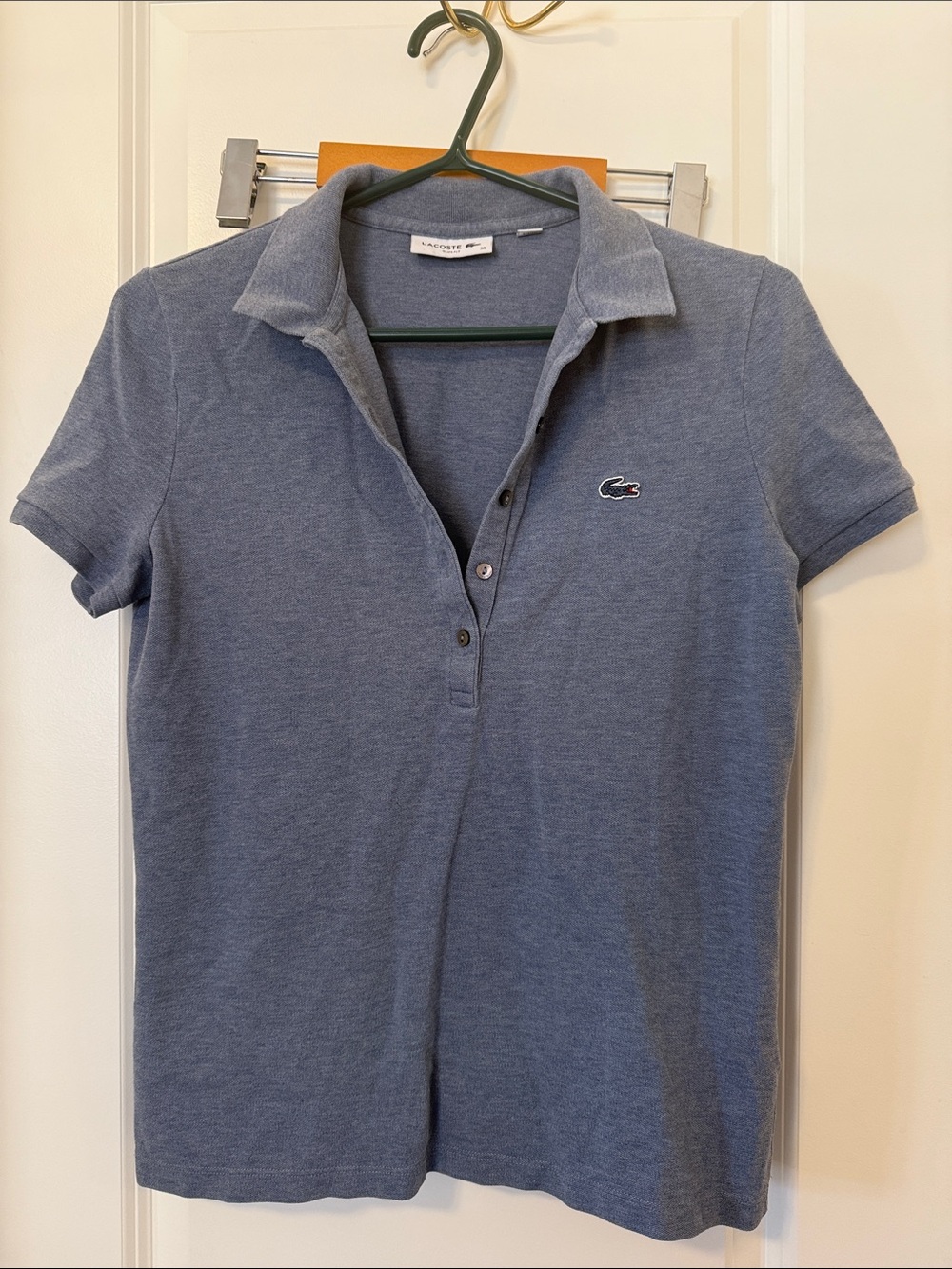 Lacoste Women's Short Sleeve Polo in Slate Blue